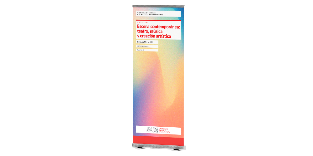 Plantilla de roll-up para una actividad de Servicios y Unidades de la Universidad de Salamanca